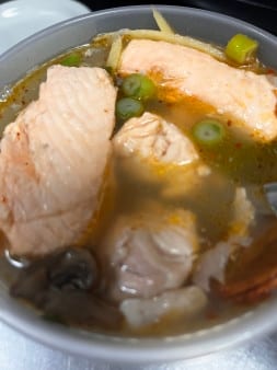 Tom-Yum Salmon Soup.
